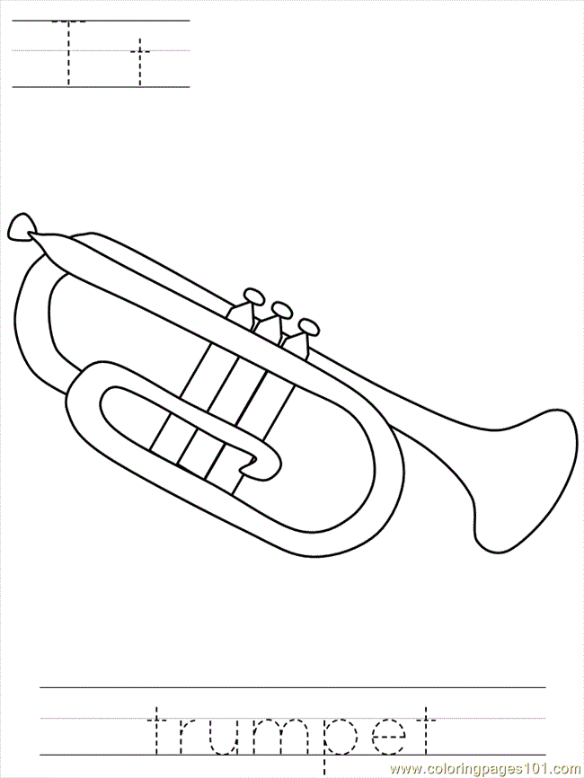 Veteran's Daybposter Trumpet Coloring Page - Free Holidays ...