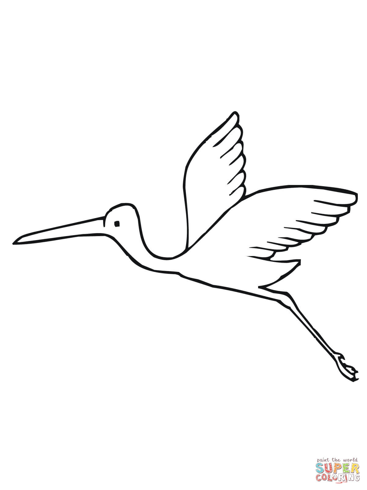 Flying Stork coloring page | Free Printable Coloring Pages