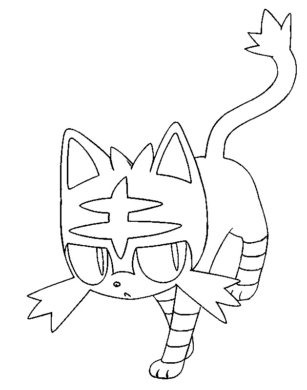 Coloring page Pokémon Sun and Moon : Litten 10