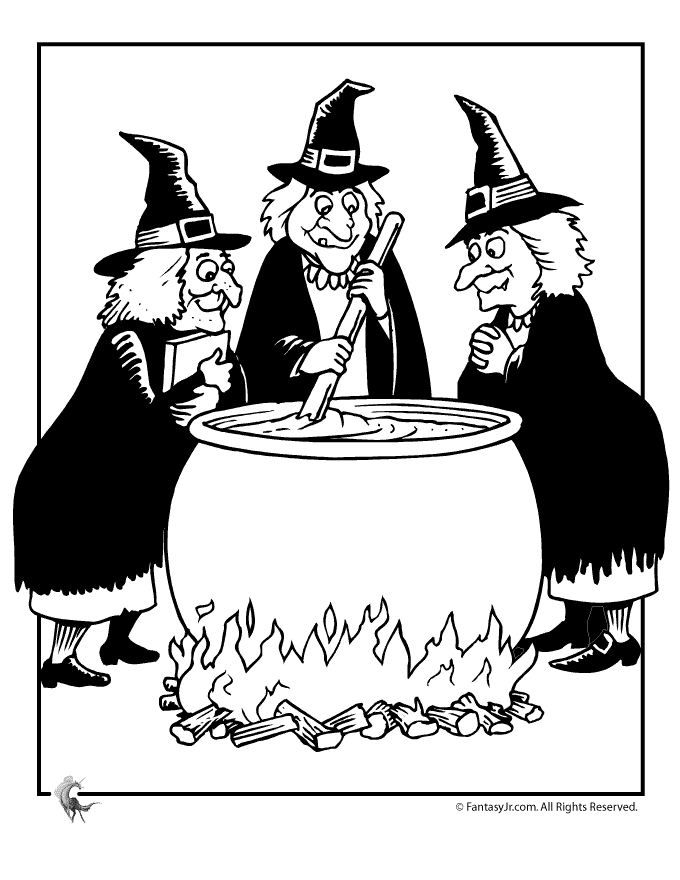 Witch's Cauldron Coloring Page | Woo! Jr. Kids Activities