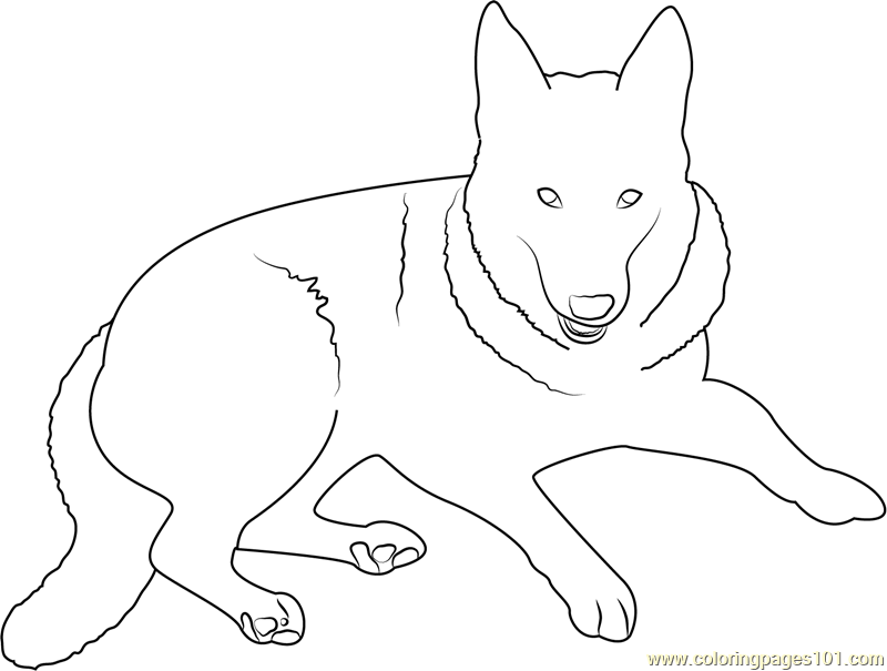 German Shepherd Dog Coloring Page - Free Dog Coloring Pages ...