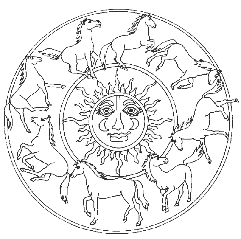 Coloring Pages: Horse Mandala Coloring Pages