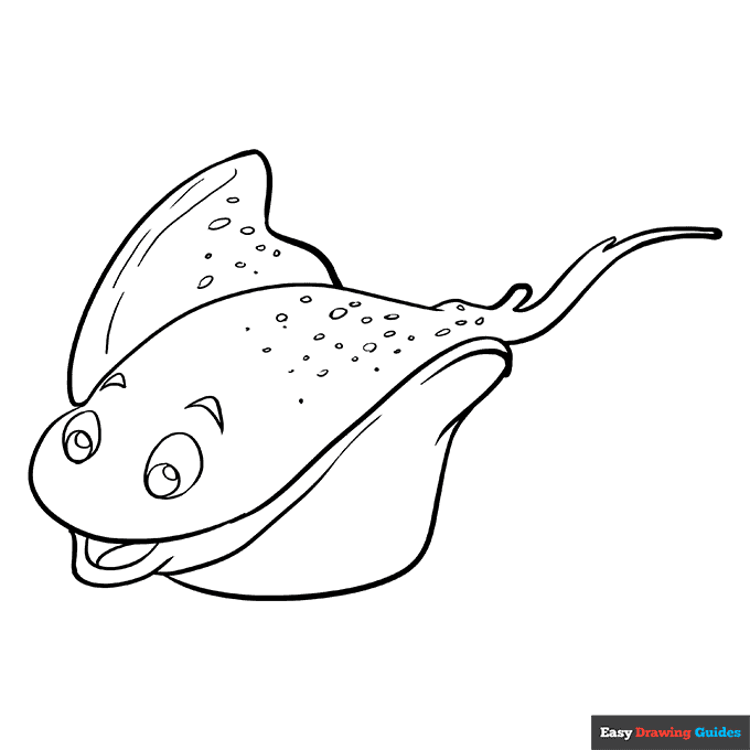 Stingray Coloring Page | Easy Drawing Guides