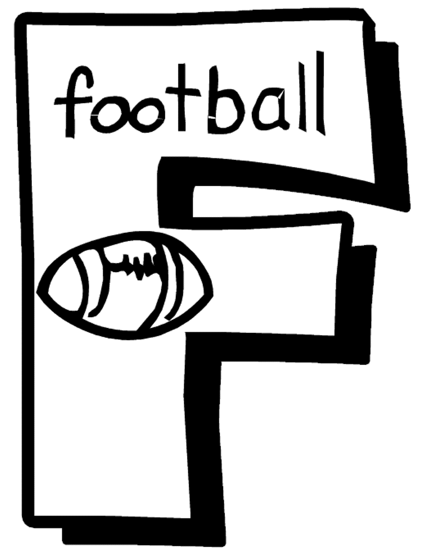 Letter F Football Free Alphabet Coloring Pages | Alphabet Coloring ...