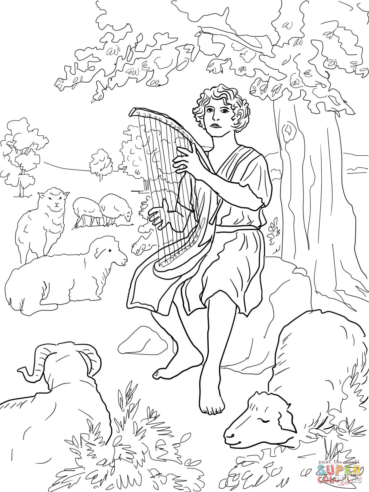 Absalom Death coloring page | Free Printable Coloring Pages