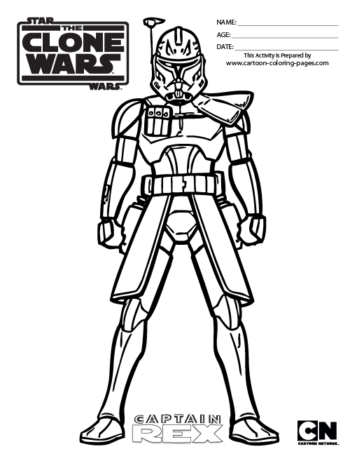 152 Simple Captain Rex Coloring Page for Kids