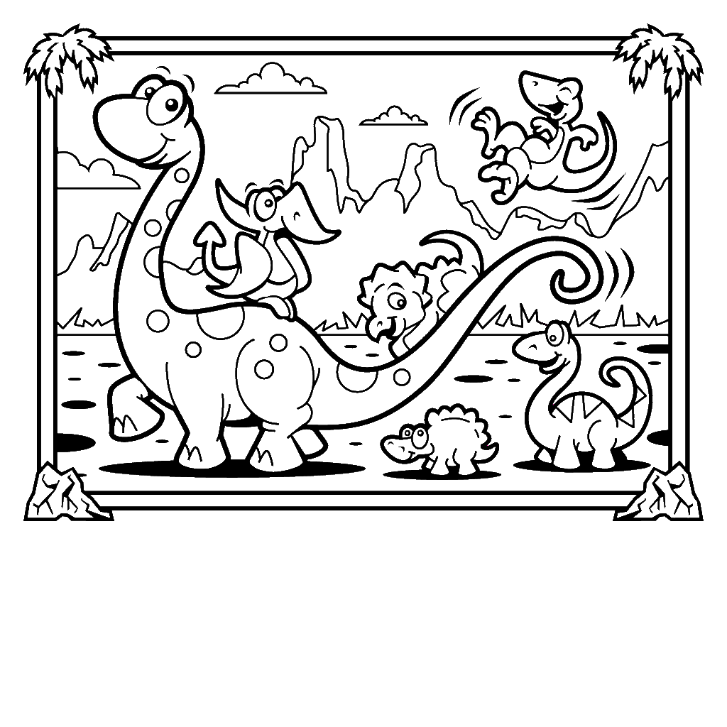 40+ Cute Dinosaur Coloring Pages