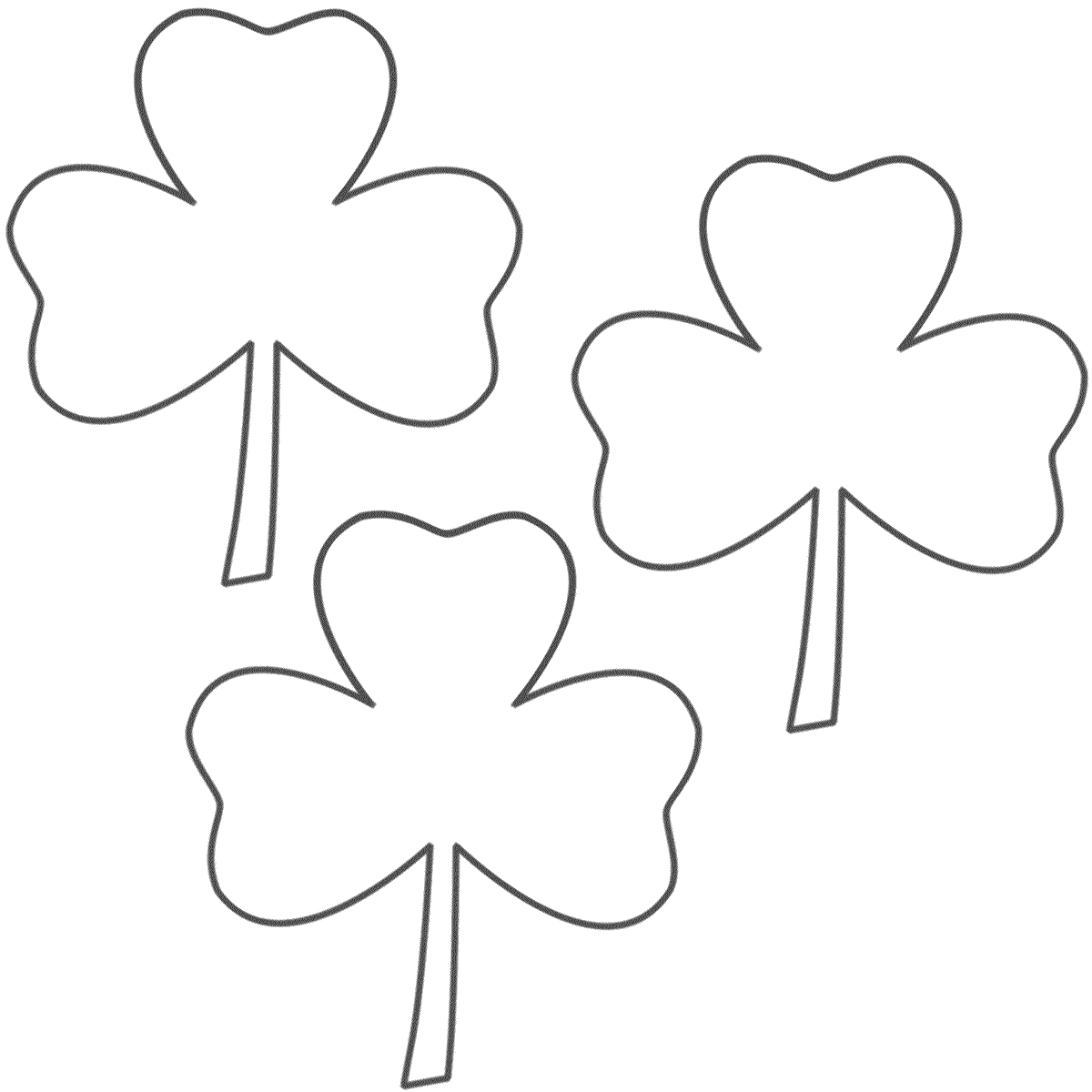 Three Leaf Clovers (3 clovers) - Coloring Page (St. Patrick's Day)