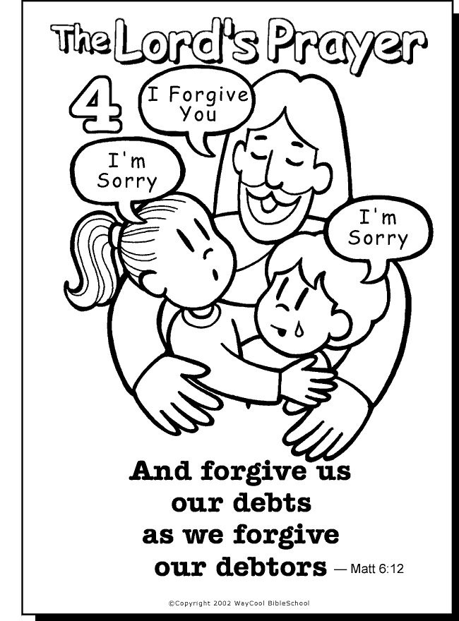Forgive Us Colouring Page Kids 4 Jesus Pinterest Sketch Coloring Page