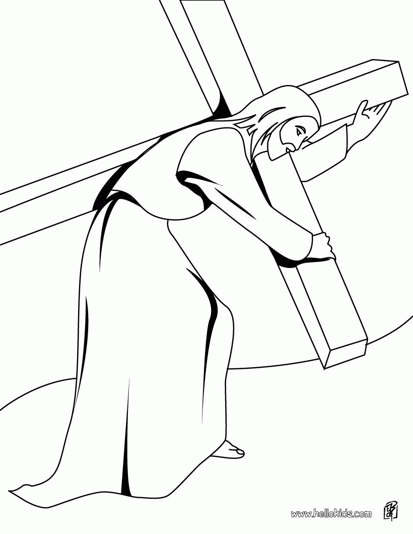 RELIGIOUS EASTER coloring pages - Jesus on the Cross