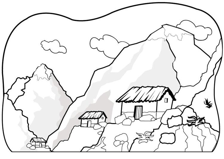Coloring page mountains - img 7075.
