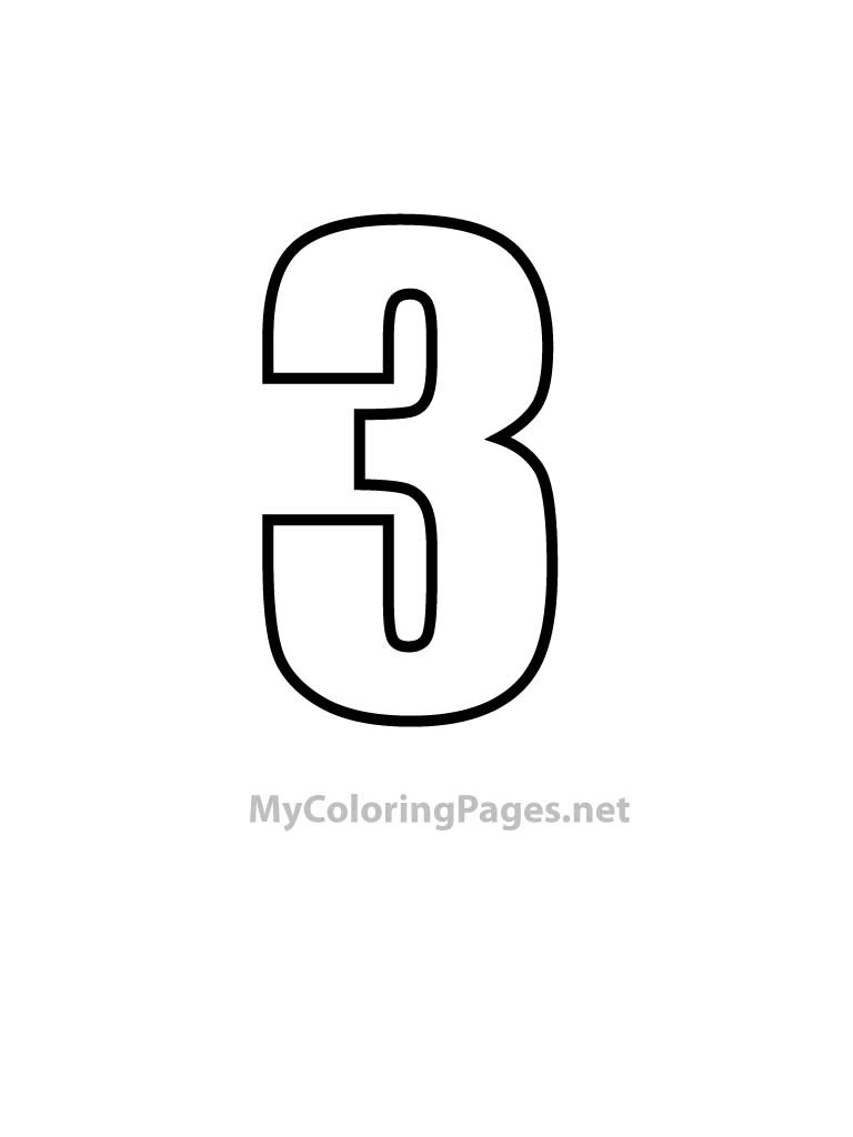 Number 3. Tight Style Numbers. Free coloring book pages find ...