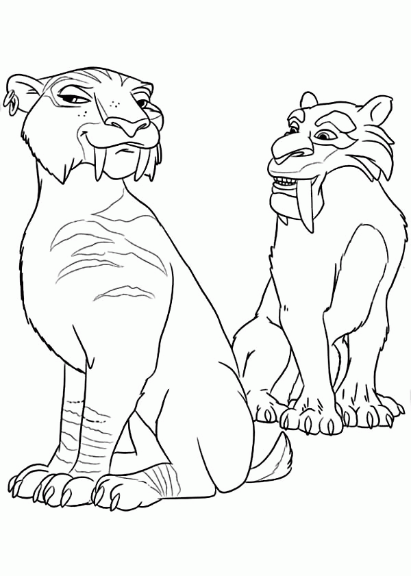ice age coloring pages diego luna - photo #40