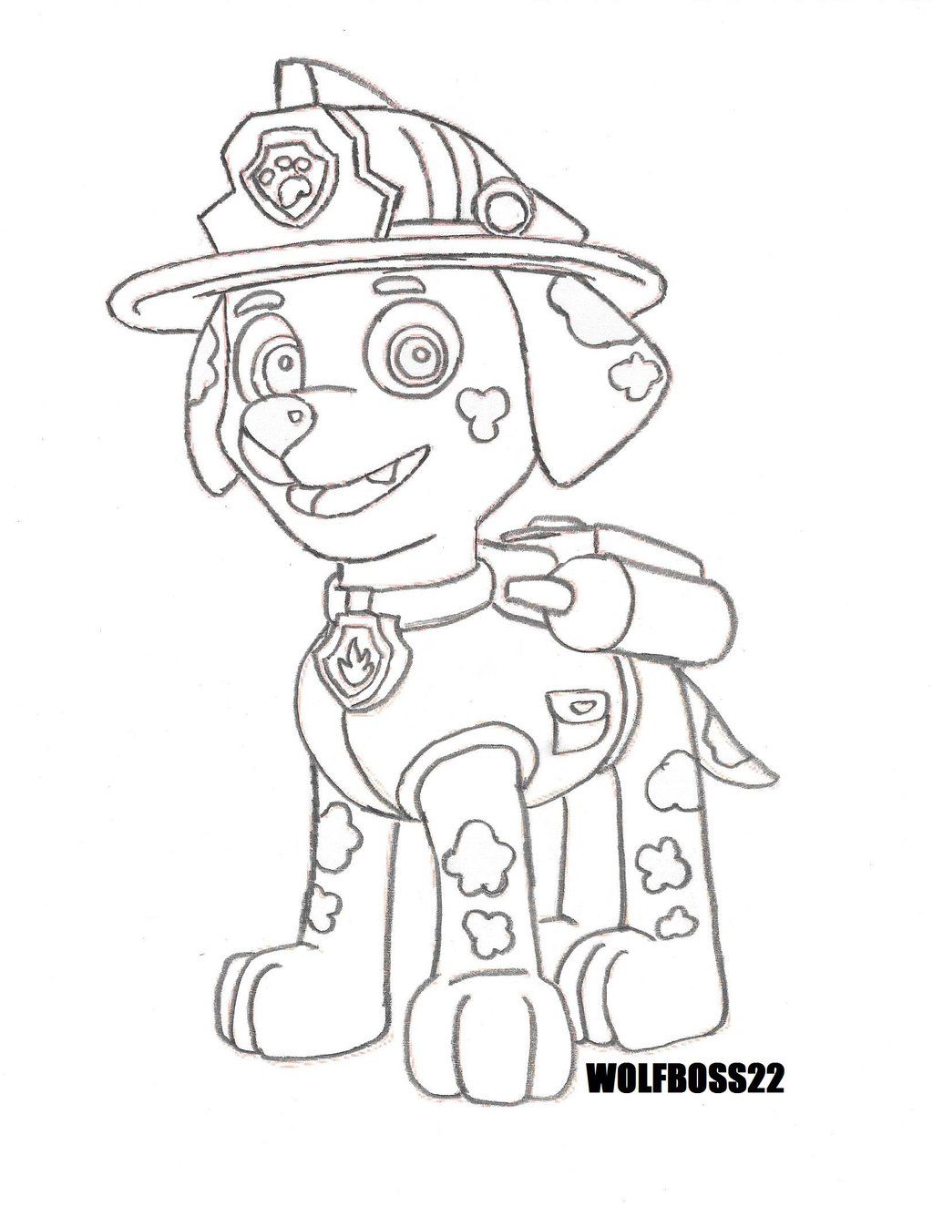 Paw Patrol Coloring Pages Marshall And Firetruck