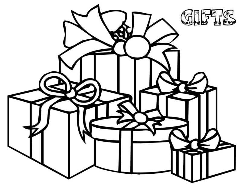 christmas presents colouring pages - Clip Art Library