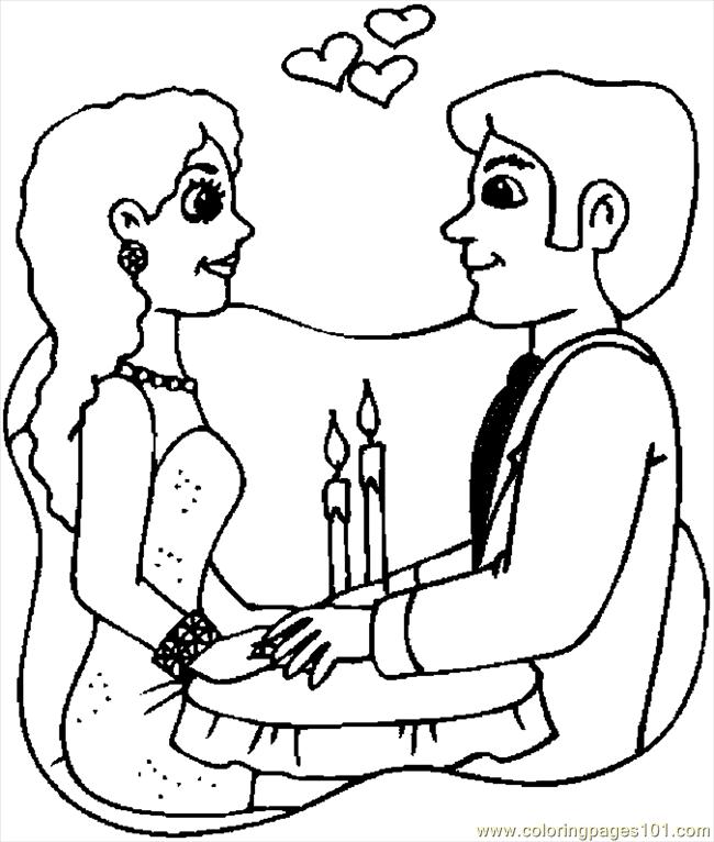 Valentine Couple 4 Coloring Page - Free Valentine's Day Coloring ...