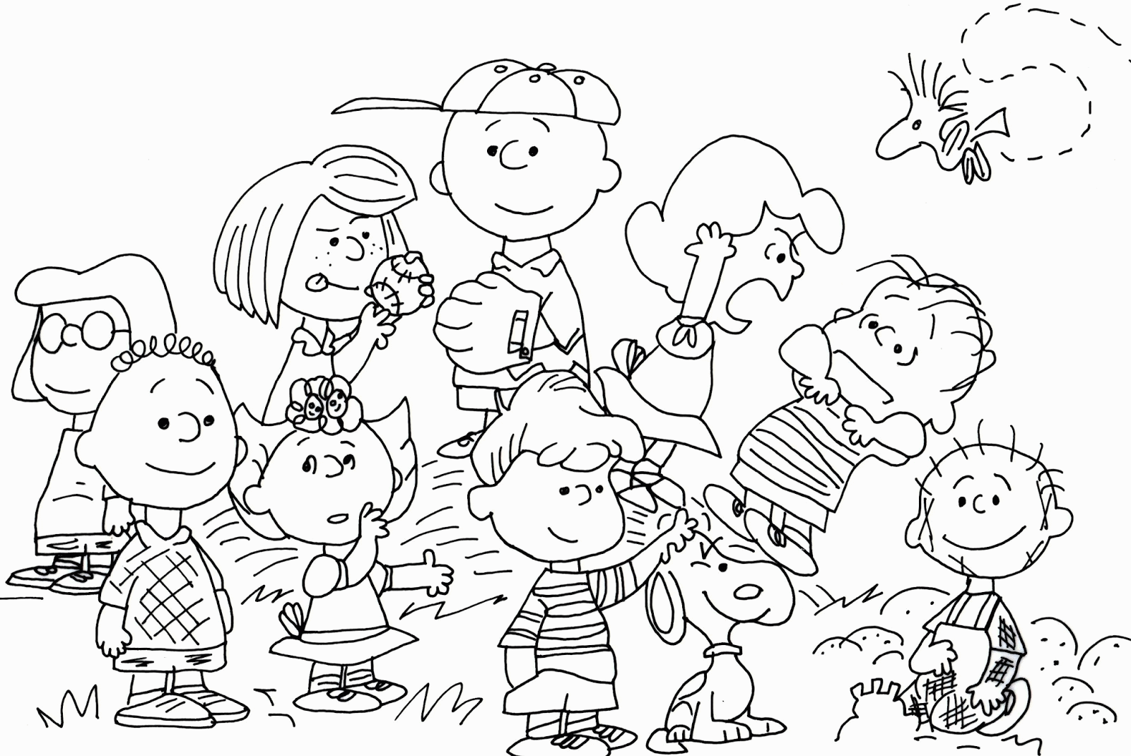 Peanuts Characters Thanksgiving Coloring Pages - Coloring Home