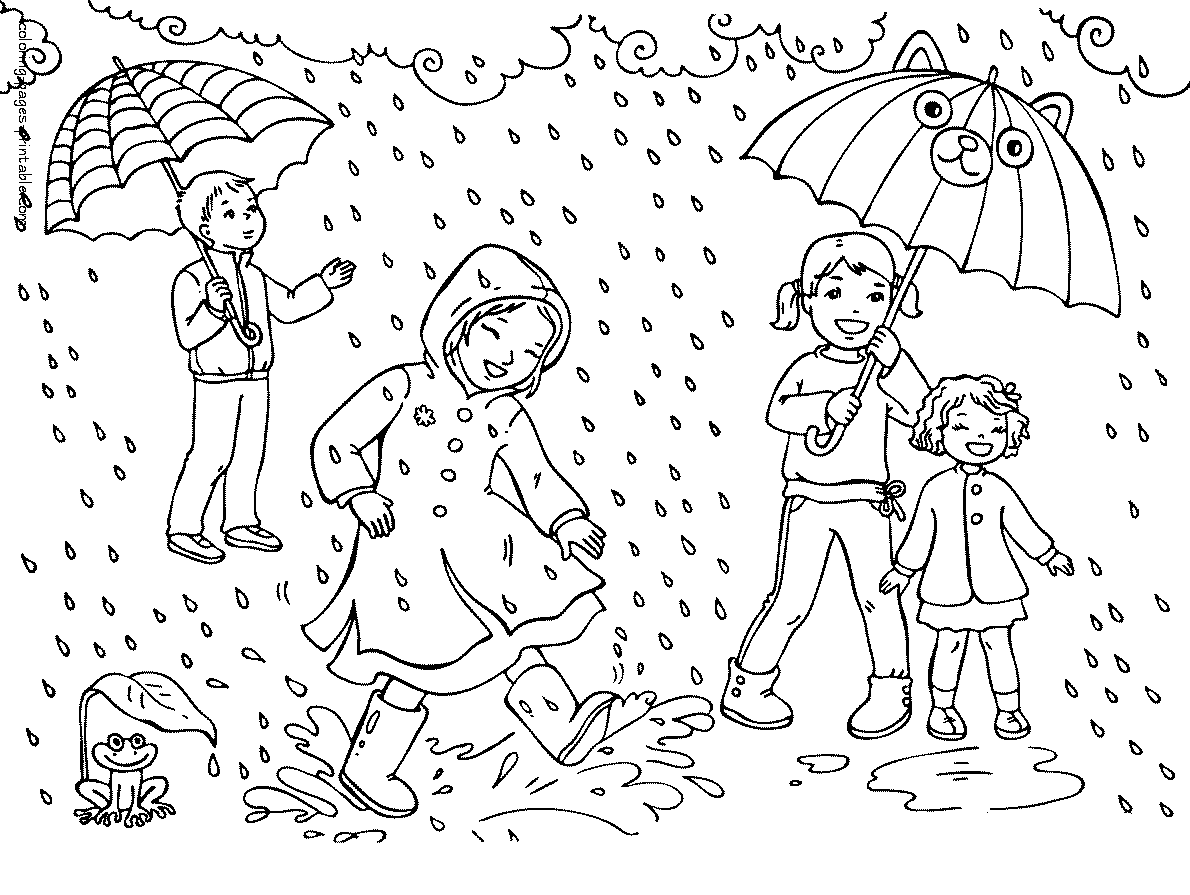 130 Cartoon Rainy Day Coloring Pages with Printable