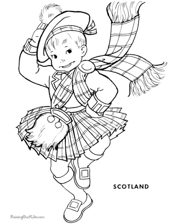 Scottish Coloring Pages Sketch Coloring Page