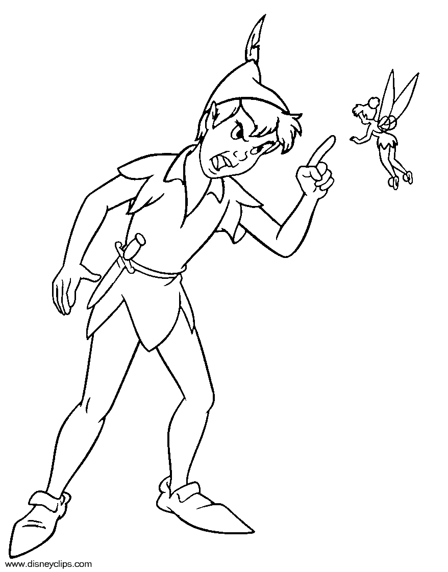 Peter Pan & Tinker Bell Printable Coloring Pages | Disney Coloring ...