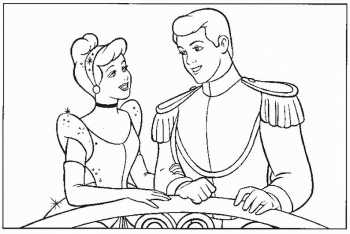 Cinderella Coloring Pages For Kids Printable | Cartoon Coloring ...