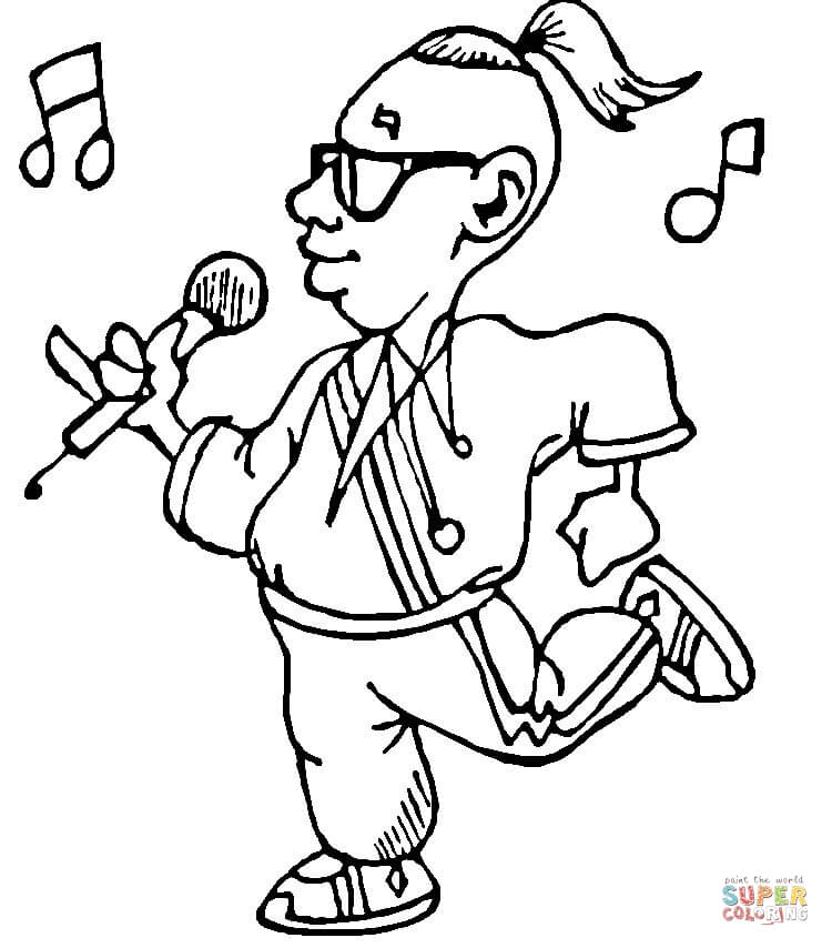 Singing in Microphone coloring page | Free Printable Coloring Pages
