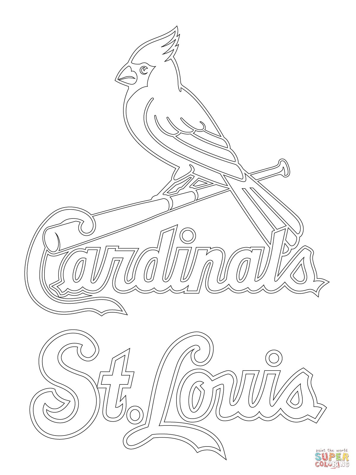 St. Louis Cardinals Logo coloring page | Baseball coloring pages, St louis  cardinals, St louis cardinals baseball