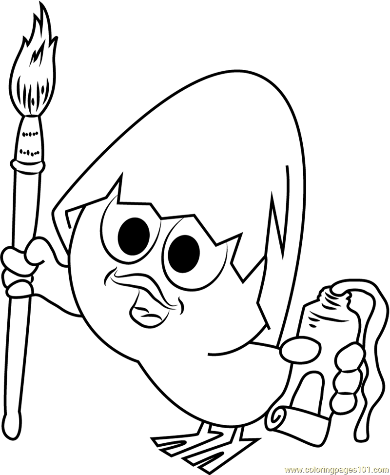 Calimero doing Painting Coloring Page - Free Calimero Coloring ...