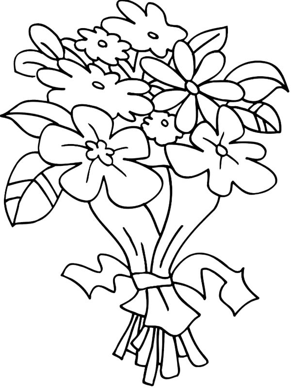 Bouquet Of Flowers Coloring Pages For Kids | Cooloring.com