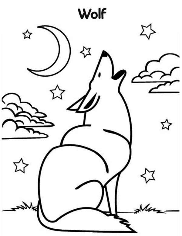 Wolf Howling Coloring Page - Download & Print Online Coloring Pages for  Free | Color Nimbus