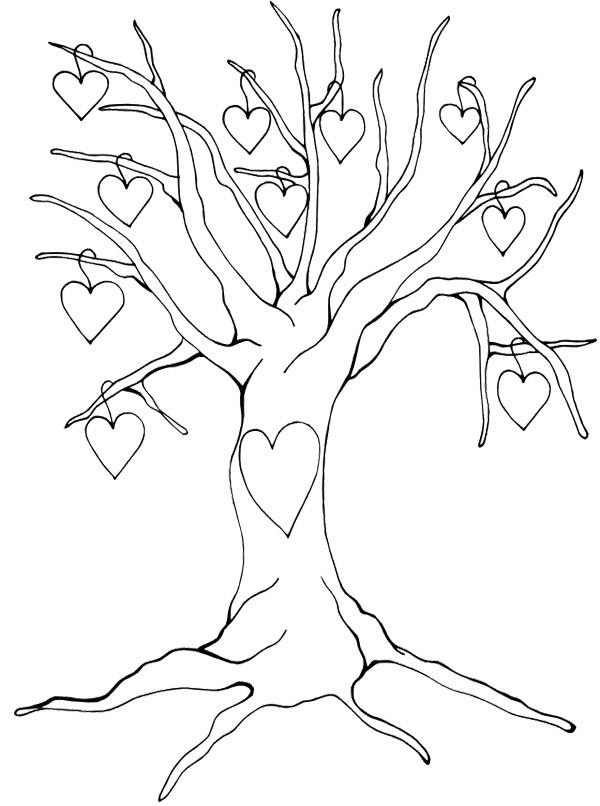 Tree Without Leaves Coloring Page - Coloring Page
