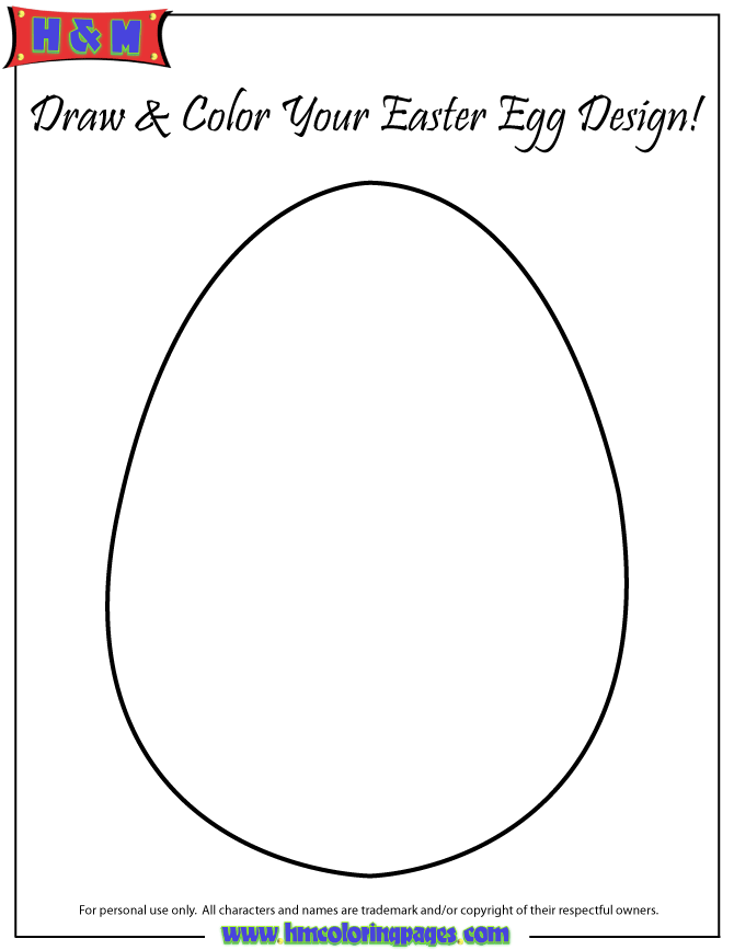 Easter Egg Template Cut Out Coloring Page | H & M Coloring Pages