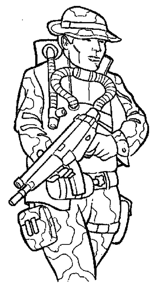 Military Marching Soldier Coloring Pages | Color Luna
