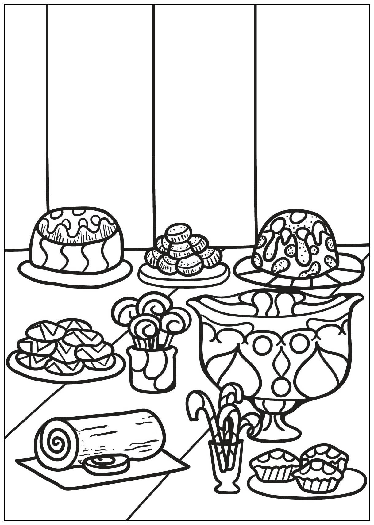 Free book cupcake 1 - Cupcakes Adult Coloring Pages