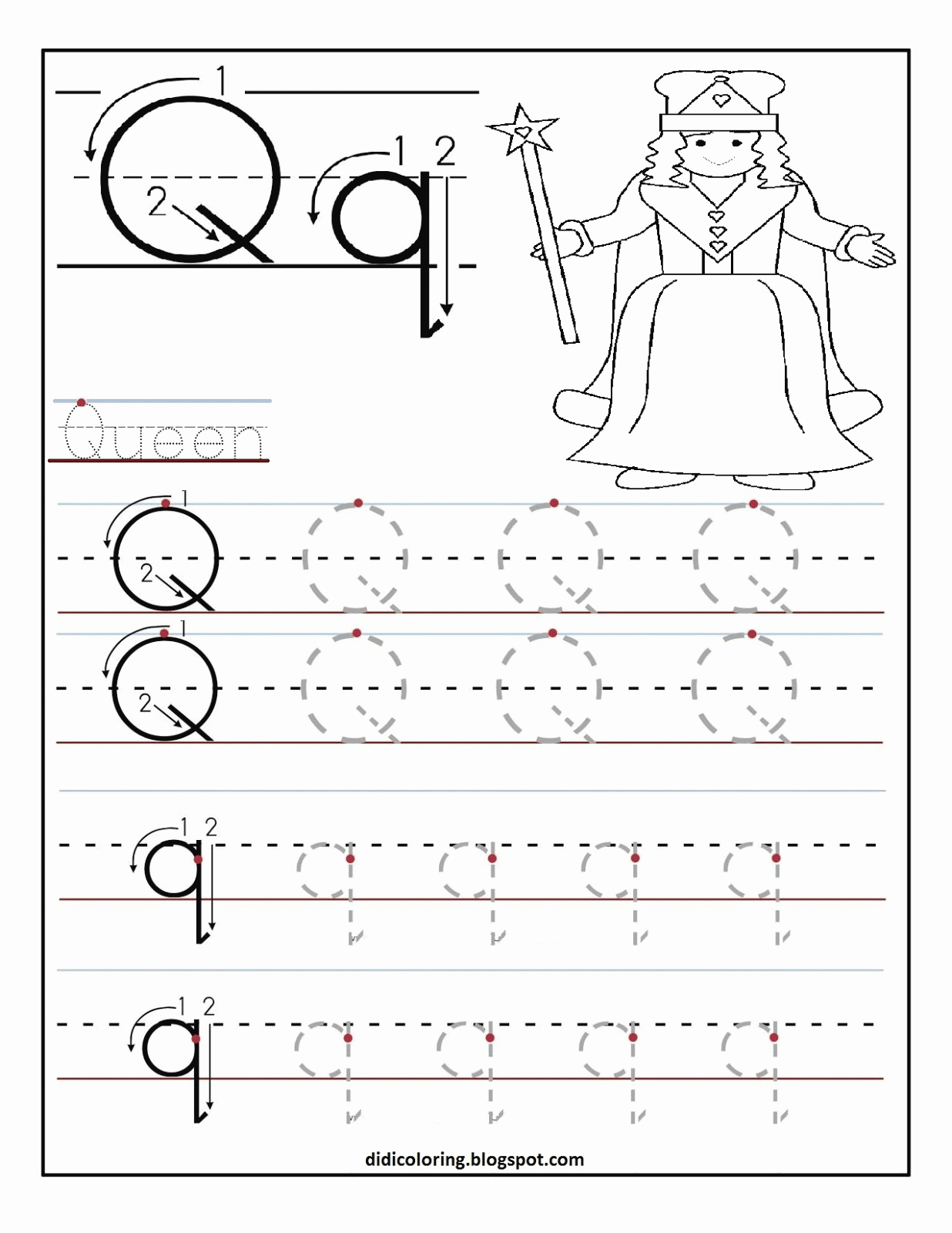 Free printable worksheet letter Q for your child to learn and ...