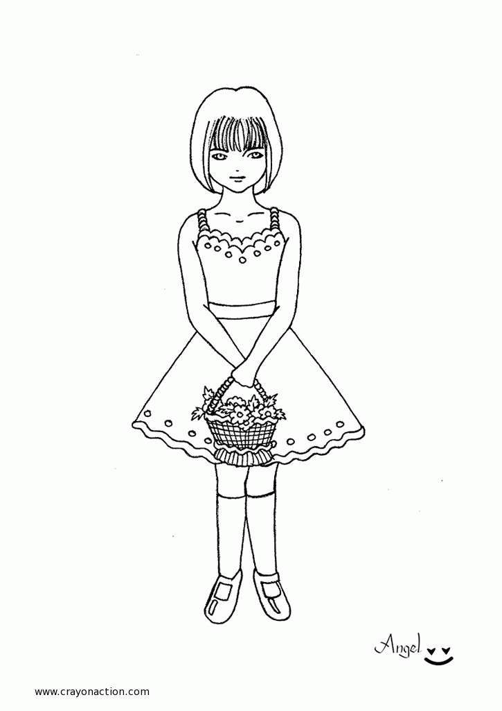 9 Pics of Flower Girl Coloring Page - Wedding Flower Girl Coloring ...
