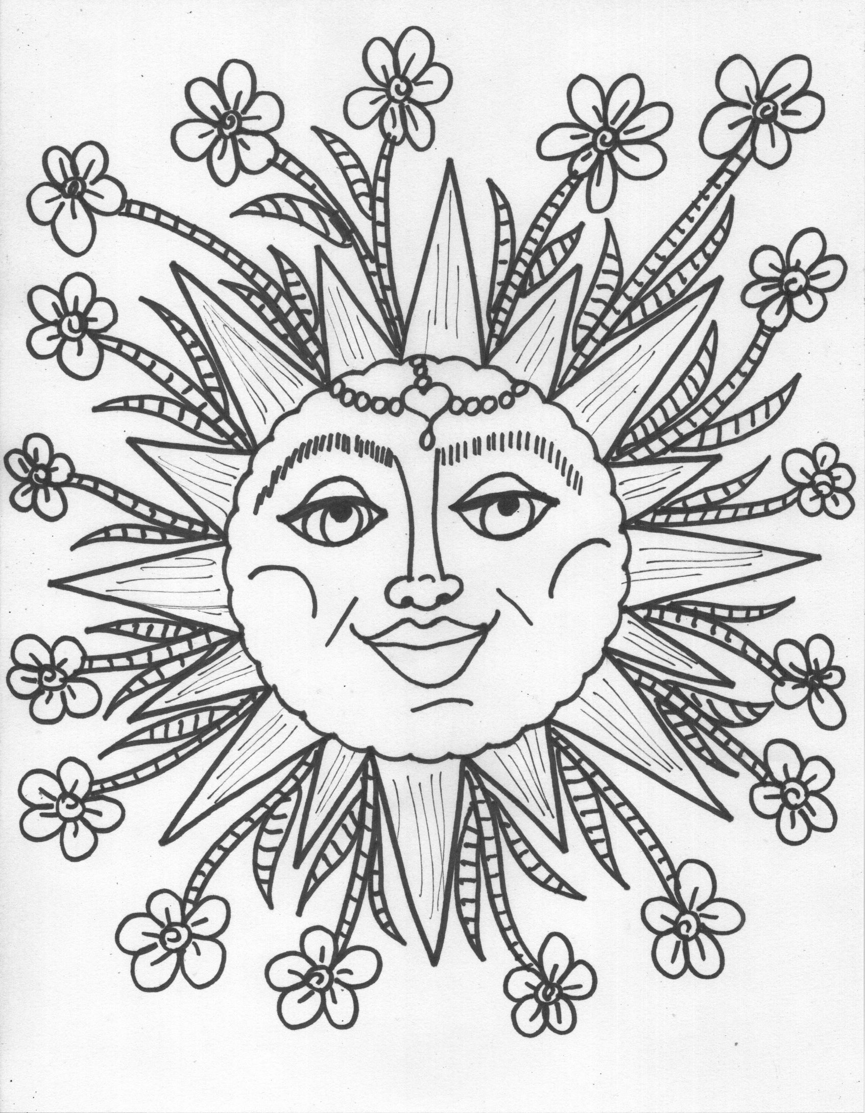 Adult Coloring Pages Of The Sun - Coloring Home
