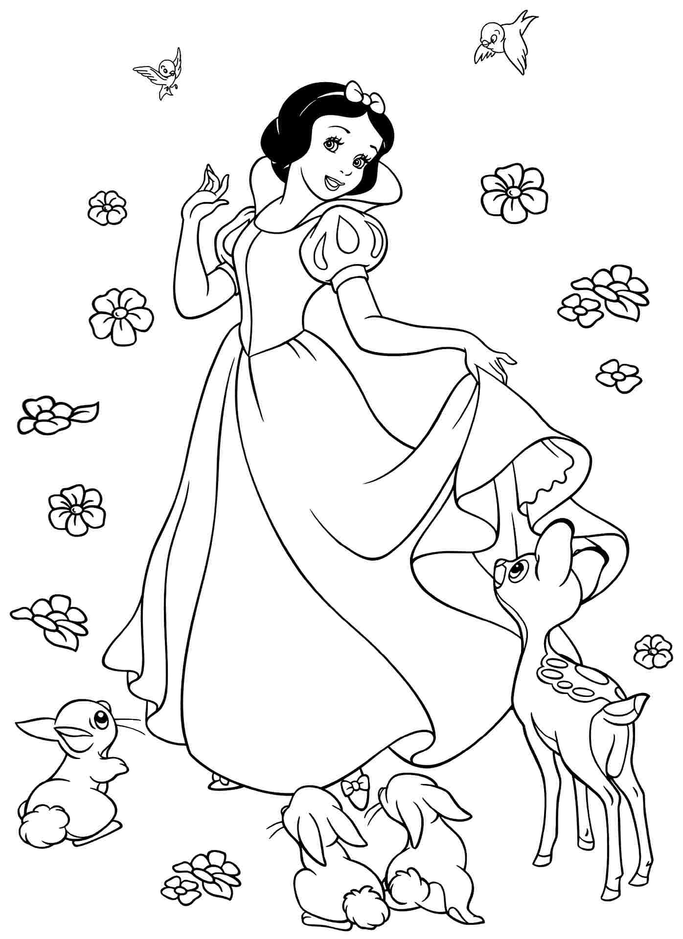 pic of 3 princess snow white colouring pages - VoteForVerde.com