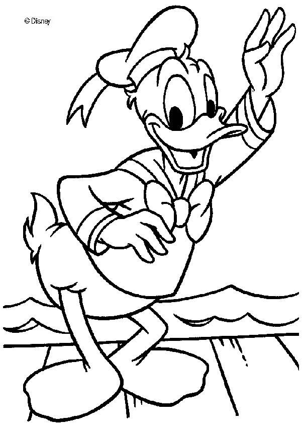 Donald Duck coloring pages - Donald Duck saying hello