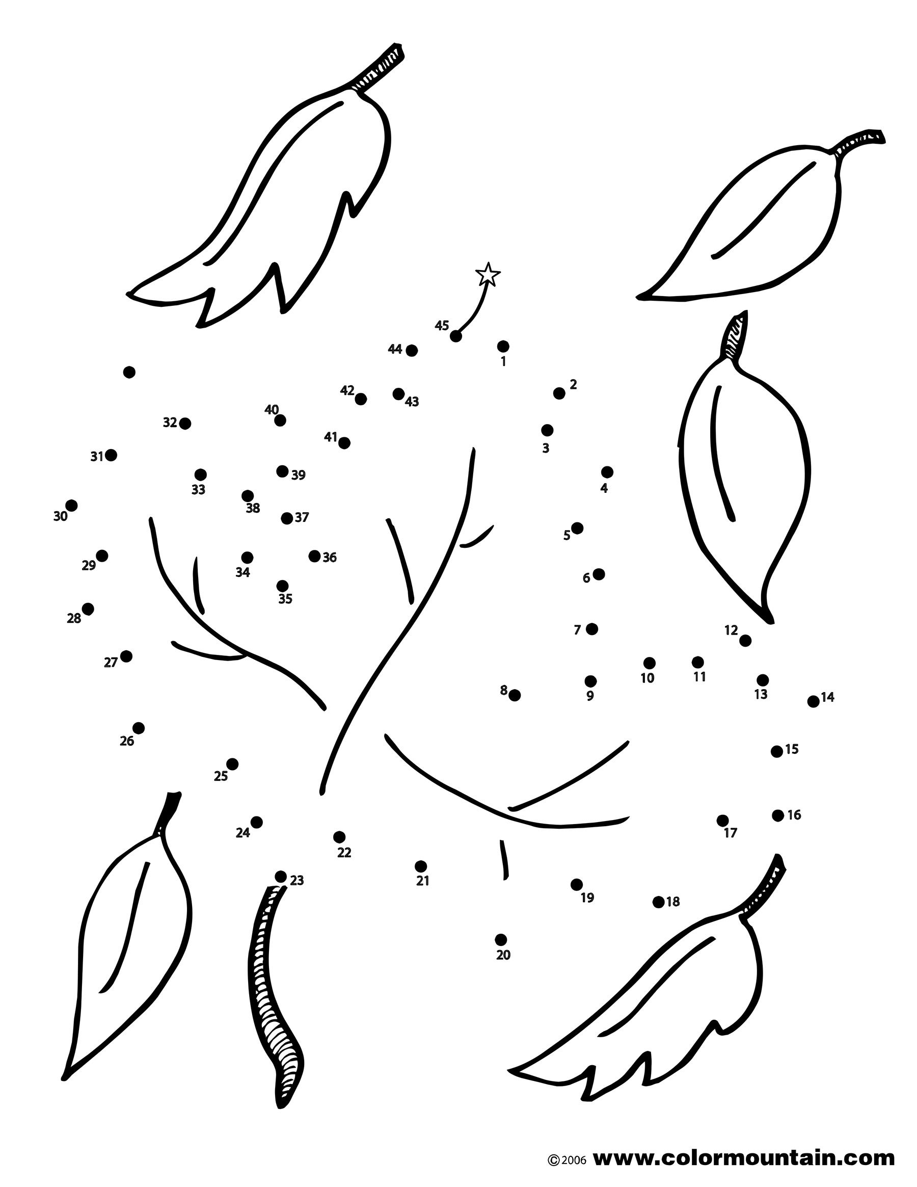 Dot to Dot Leaf Coloring Sheet - Create A Printout Or Activity