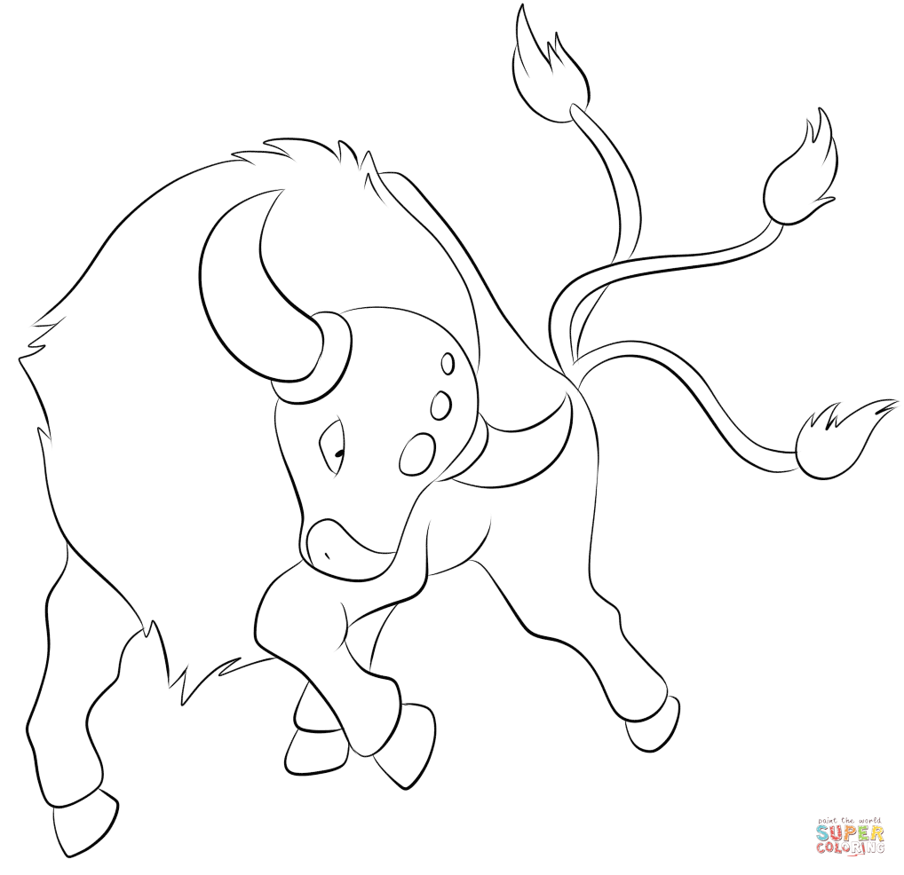Tauros coloring page | Free Printable Coloring Pages