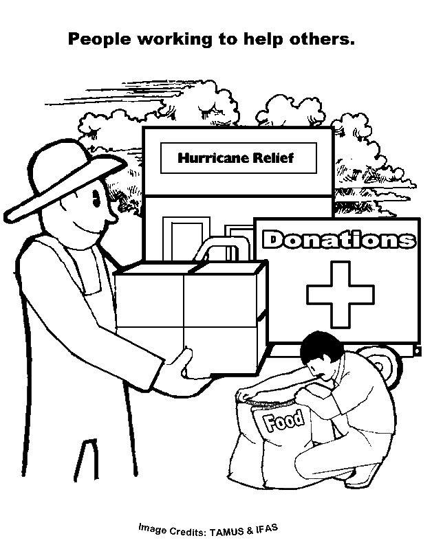 Helping Others Coloring Page - Coloring Home