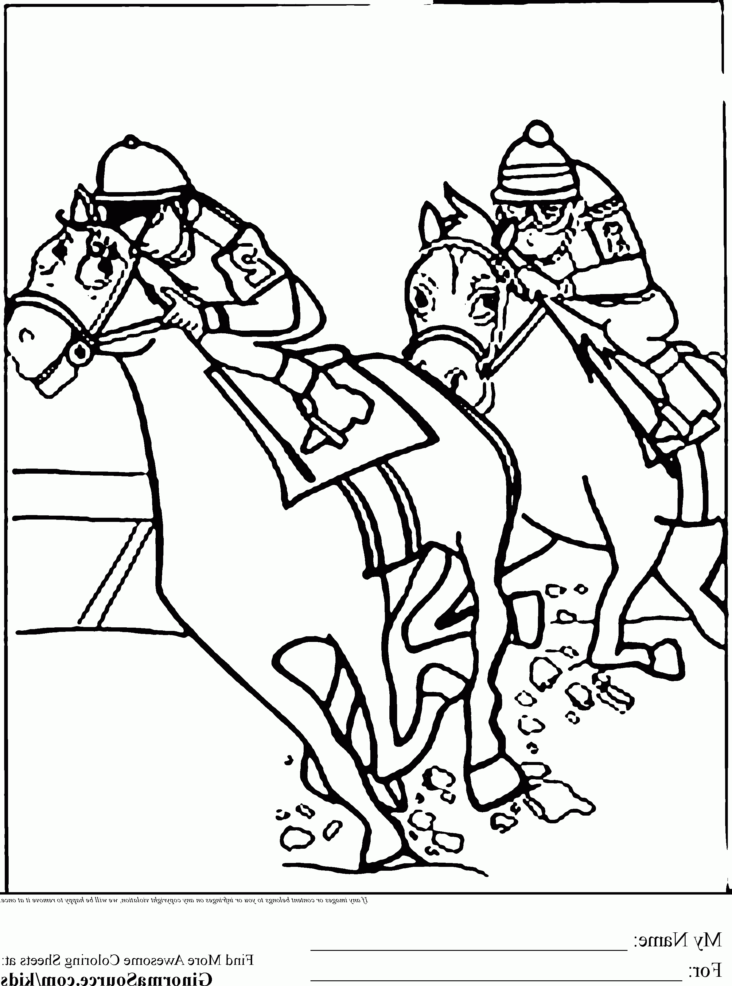 Race Horse Coloring Page - Coloring Home