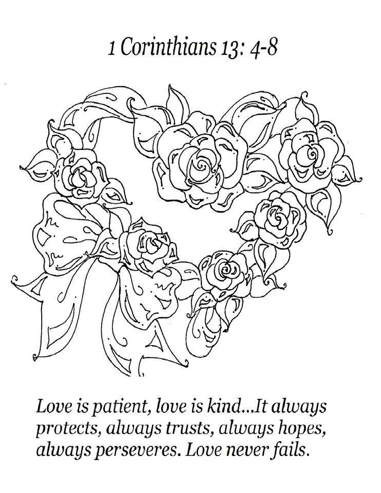 1 Corinthians 13:4-8 Love Is, by Sherry West, FREE Adult Coloring ...