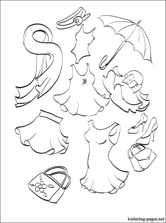 Summer clothing coloring page | Coloring pages | Coloring pages ...