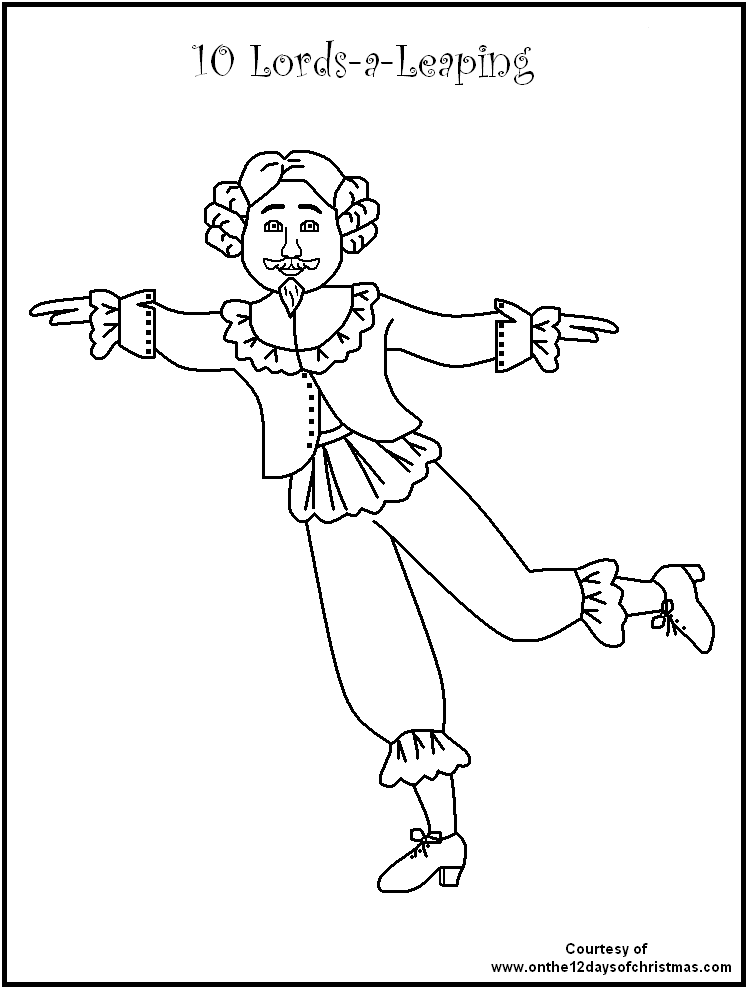 Twelve Days Of Christmas Coloring Page