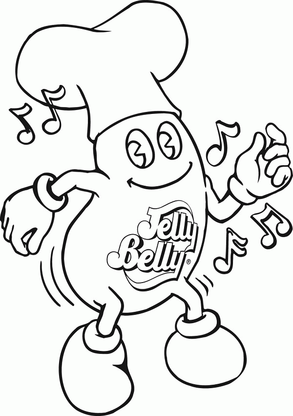 Jelly Bean Coloring Page - Coloring Pages for Kids and for Adults