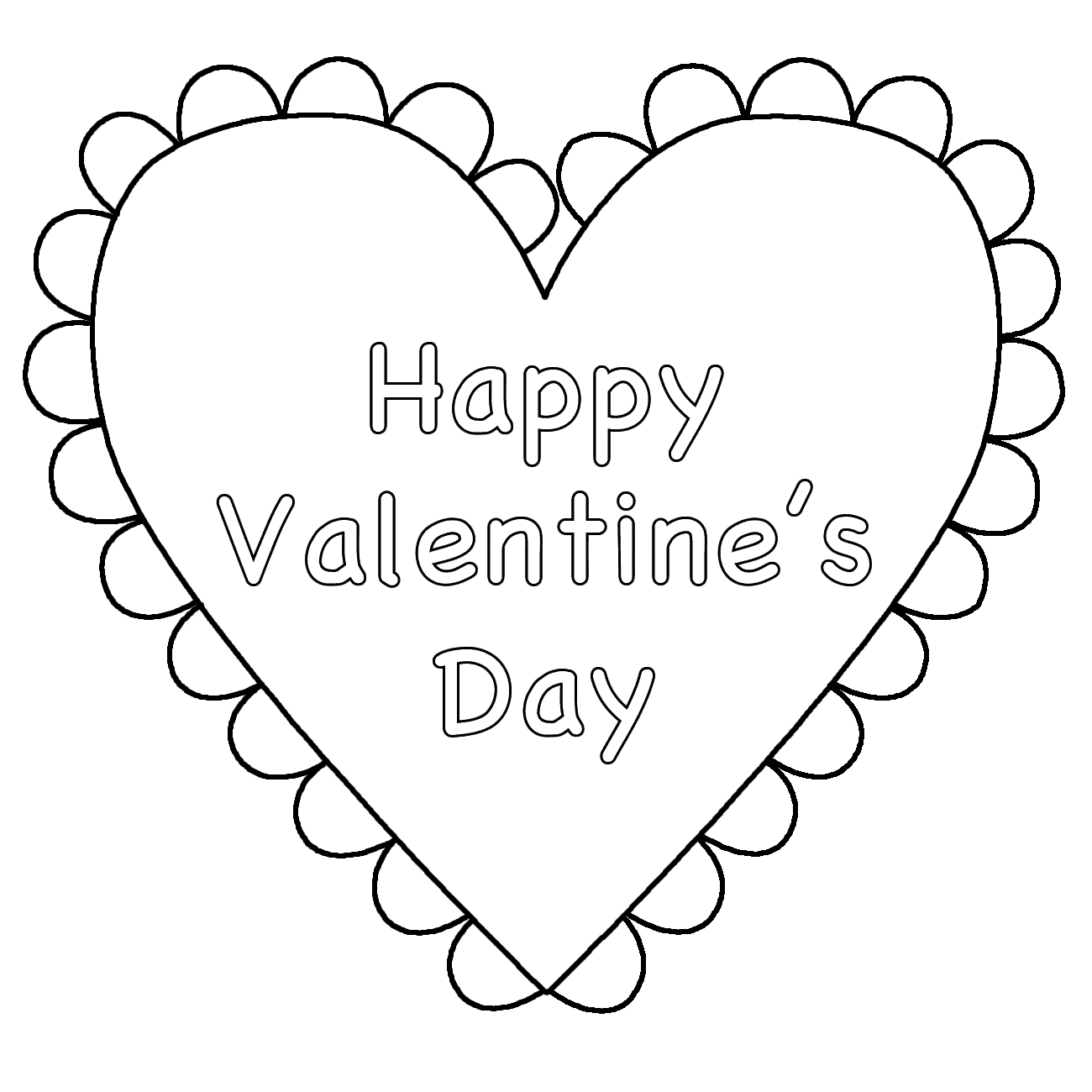 Valentines Day Heart Coloring Page - Coloring Home