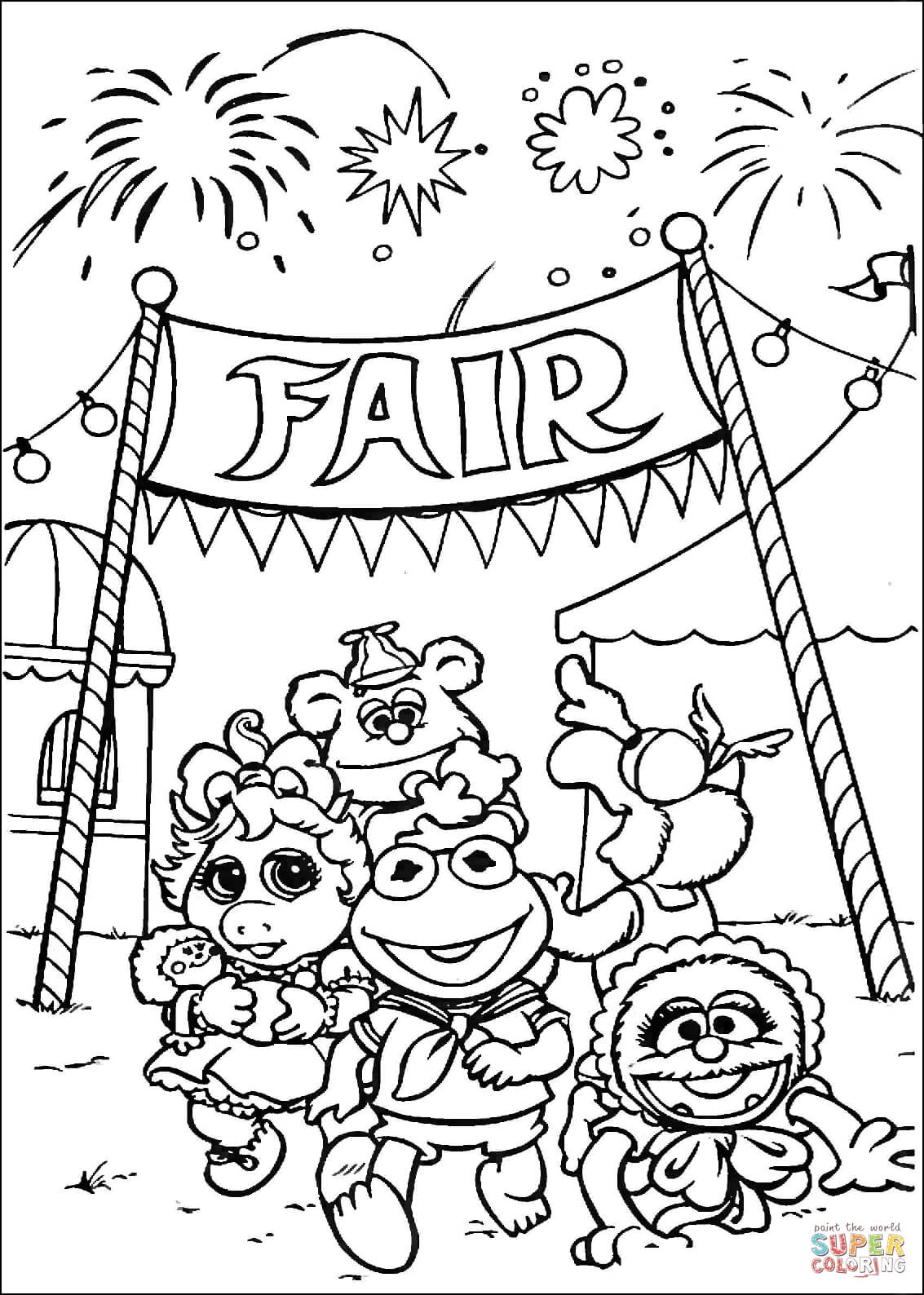 Muppet Babies Goes To Fair Market coloring page | Free Printable ...