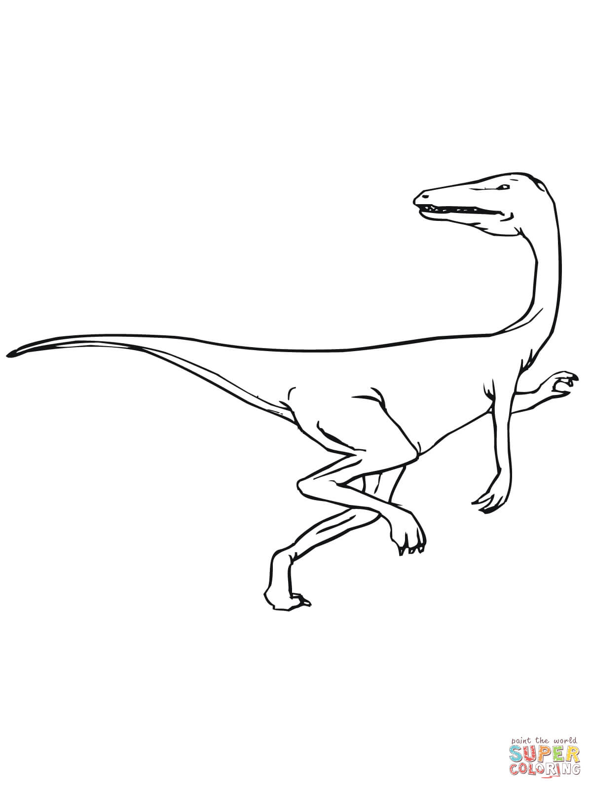 Featherless Velociraptor - Velociraptor coloring page